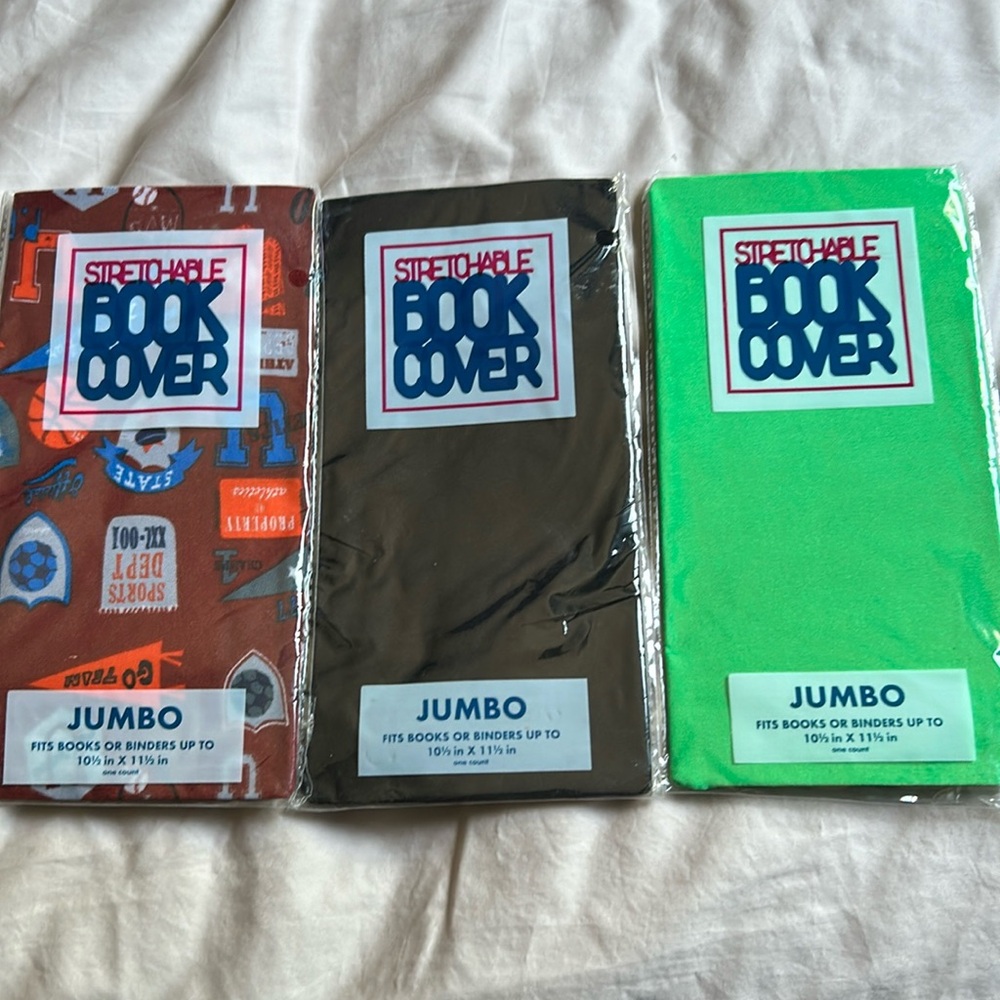 NEW stretchable book covers x 3